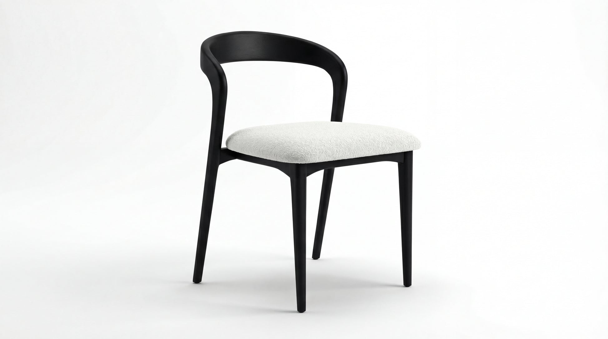 MARMO Dining Chair with dark beech wood frame and upholstered seat by NOAH Furniture