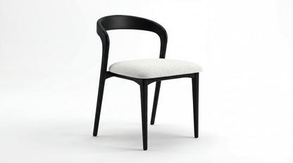 MARMO Dining Chair with dark beech wood frame and upholstered seat by NOAH Furniture
