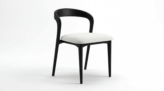 MARMO Dining Chair with dark beech wood frame and upholstered seat by NOAH Furniture