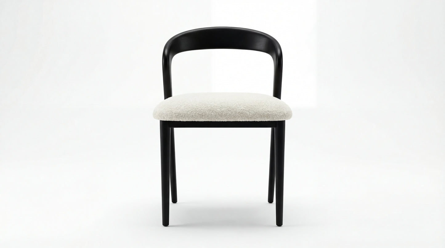 MARMO Dining Chair back view showing sculpted backrest detail by NOAH Furniture
