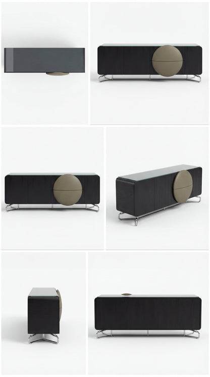 Collage of a modern sideboard on a white background
