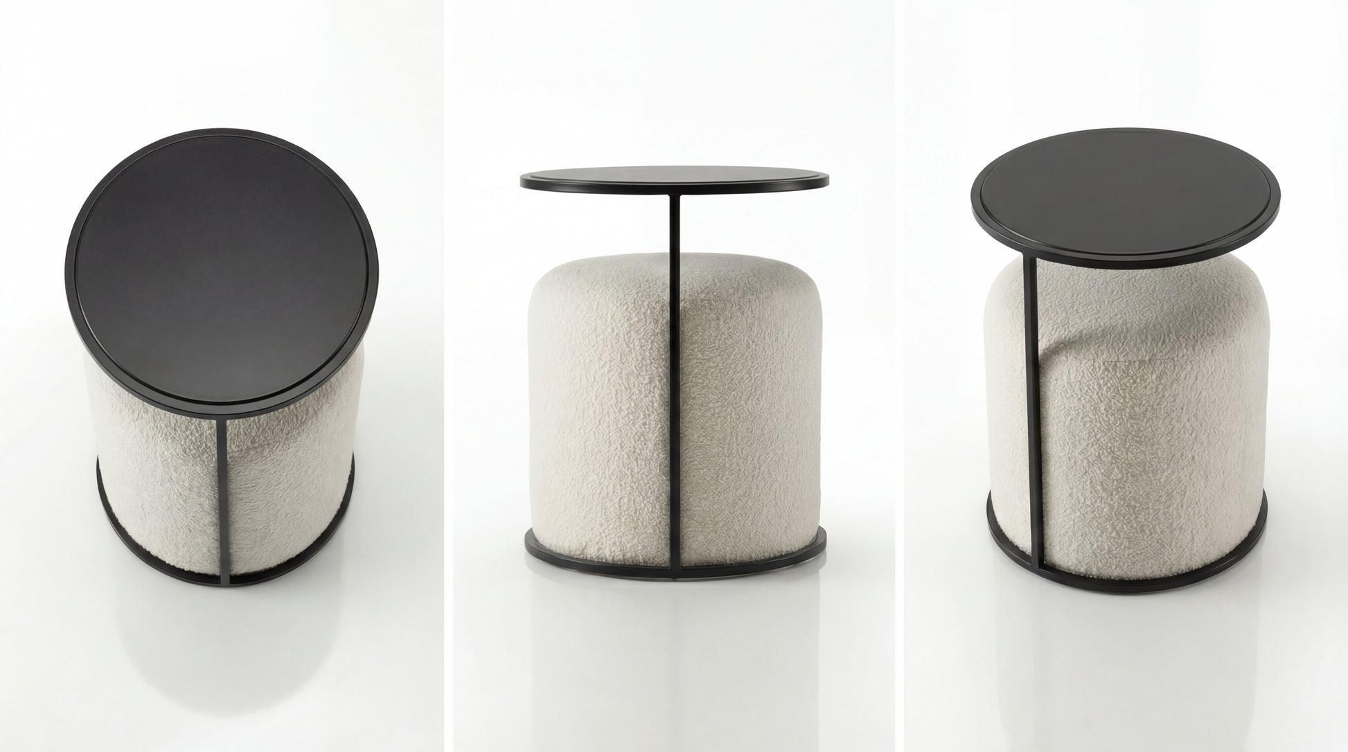 NOAH Furniture - NEST Side Table + Pouf - angle view