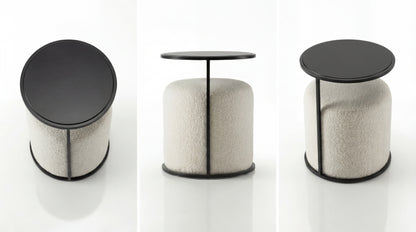 NOAH Furniture - NEST Side Table + Pouf - angle view