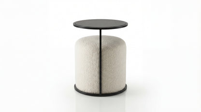 NOAH Furniture - NEST Side Table + Pouf - side view